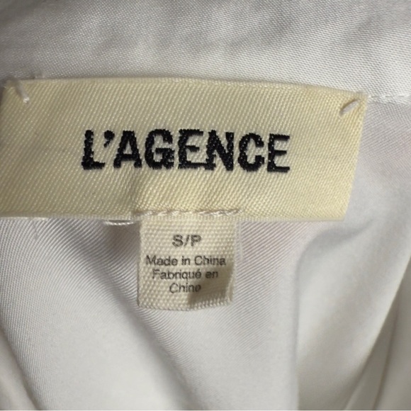 L'agence - Roxane Front-Tie Blouse White Button Front Tie Blouse Viscose Blend - Picture 8 of 9